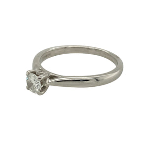 Celebrate simplicity and sparkle with this pre-owned 9ct white gold diamond set solitaire ring—a timeless classic with elegant brilliance and refined charm.

Design: The ring features a single 0.25ct brilliant-cut diamond in a classic solitaire setting, offering timeless elegance and a clean, sparkling focal point.
Material: Made from 9-carat white gold, the polished finish enhances the crisp brilliance of the diamond and provides a sleek, modern backdrop.
