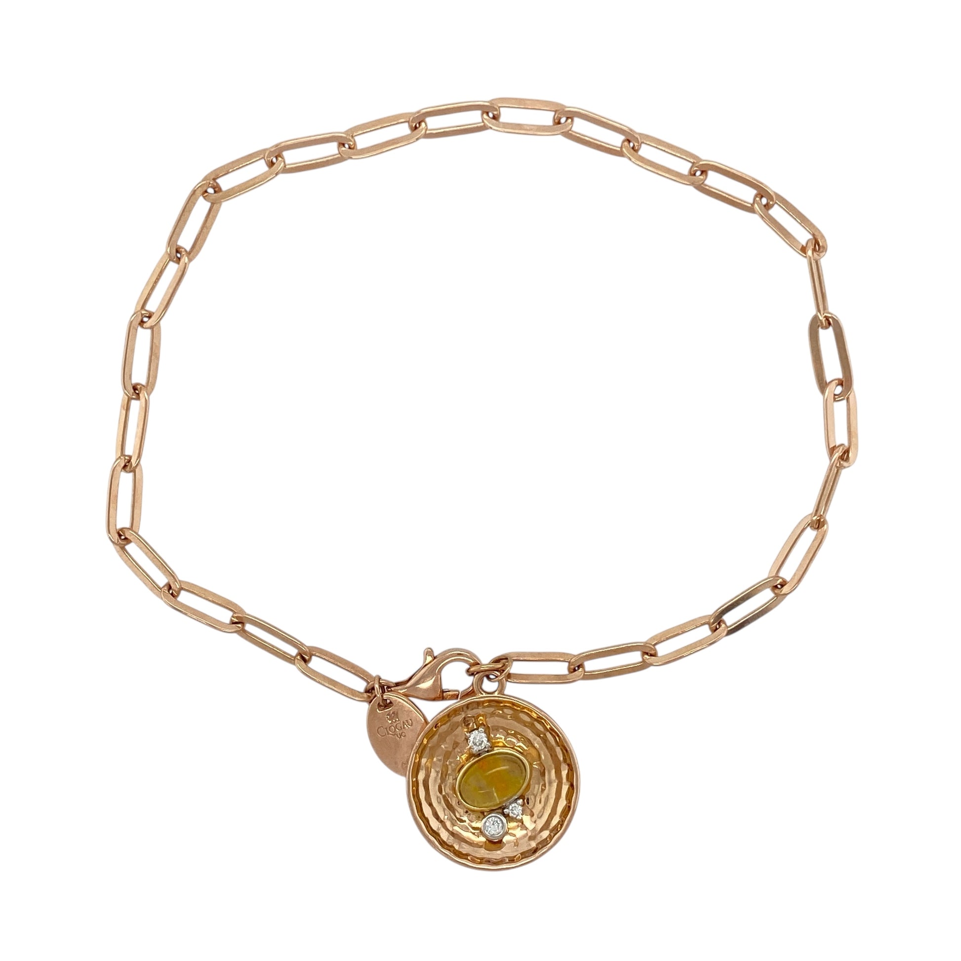 18ct Gold Diamond & Quartz Set 'Panning for Gold' 7.5" Bracelet