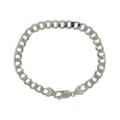 9ct White Gold 8.25" Curb Bracelet