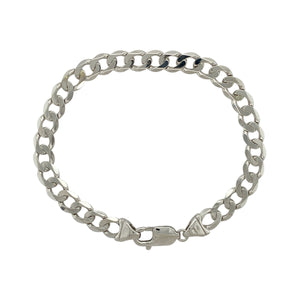 9ct White Gold 8.25" Curb Bracelet