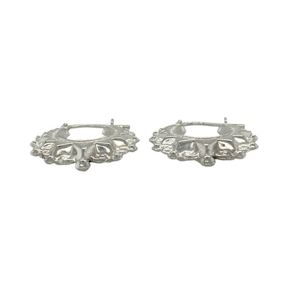 Bring timeless elegance and versatile shine to your collection with these new 925 silver fancy round creole earrings, offering a classic design and effortless style—perfect for elevating any look from day to night.

Design: The earrings feature a sophisticated round creole style with a fancy, detailed finish, measuring approximately 20mm in diameter. Their clean yet eye-catching design makes them a staple for any jewellery wardrobe.
