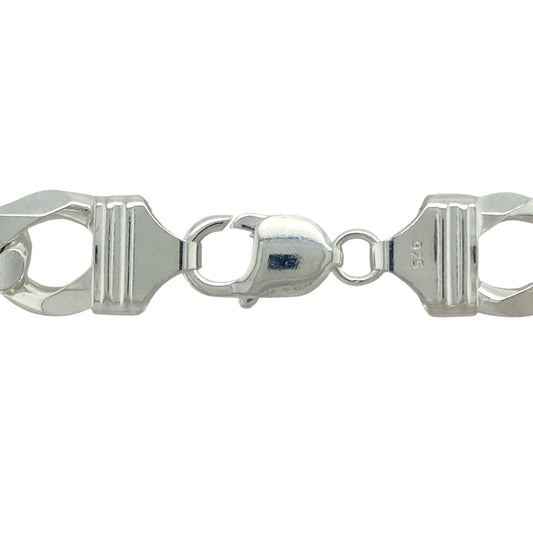 Bring bold sophistication and commanding style to your collection with this new 925 solid silver 26" curb chain, offering a classic design and powerful presence—perfect for making an unforgettable statement.

Design: The chain features a traditional 26" curb style with extra-wide 14mm links, creating a strong, sleek, and striking look. Its bold silhouette and timeless design make it a versatile and standout choice.
