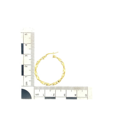 New 9ct Gold 30mm Twisted Hoop Creole Earrings