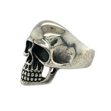Load image into Gallery viewer, Bring bold edge and fearless attitude to your collection with this new 925 silver skull ring, offering a striking design and commanding presence—perfect for making a powerful statement.

Design: The ring features a dramatic skull front measuring 26mm high, showcasing strong sculptural details and bold lines. The intense, eye-catching design symbolizes strength and individuality, making it an unforgettable focal point.

