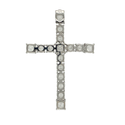 Bring radiant sparkle and timeless symbolism to your collection with this new 925 silver and cubic zirconia set large cross pendant, offering a striking design and elegant presence—perfect for making a meaningful statement.

Design: The pendant features a bold cross design measuring 5.1cm long by 3.6cm wide, set with shimmering cubic zirconia stones throughout. The brilliant detailing creates a captivating focal point that catches the light beautifully.
