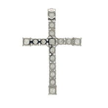 Load image into Gallery viewer, Bring radiant sparkle and timeless symbolism to your collection with this new 925 silver and cubic zirconia set large cross pendant, offering a striking design and elegant presence—perfect for making a meaningful statement.

Design: The pendant features a bold cross design measuring 5.1cm long by 3.6cm wide, set with shimmering cubic zirconia stones throughout. The brilliant detailing creates a captivating focal point that catches the light beautifully.

