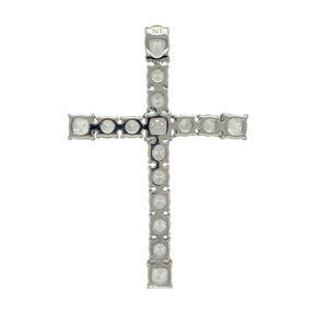 Bring radiant sparkle and timeless symbolism to your collection with this new 925 silver and cubic zirconia set large cross pendant, offering a striking design and elegant presence—perfect for making a meaningful statement.

Design: The pendant features a bold cross design measuring 5.1cm long by 3.6cm wide, set with shimmering cubic zirconia stones throughout. The brilliant detailing creates a captivating focal point that catches the light beautifully.
