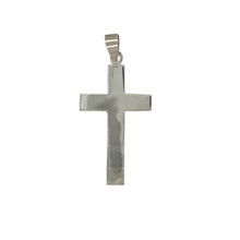 Load image into Gallery viewer, Bring timeless simplicity and classic style to your collection with this new 925 silver plain large cross pendant, offering a clean design and elegant presence—perfect for making a meaningful statement.

Design: The pendant features a sleek, minimalist cross design measuring 5.2cm long (including the bail) by 2.5cm wide. The smooth lines and understated silhouette create a versatile and refined look that pairs effortlessly with any style.

