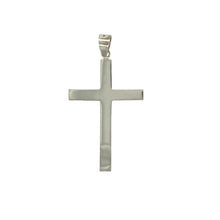 Load image into Gallery viewer, Bring timeless simplicity and elegant style to your collection with this new 925 silver plain large cross pendant, offering a clean design and classic presence—perfect for adding a meaningful touch to any look.

Design: The pendant features a sleek, minimalist cross design measuring 4.9cm long (including the bail) by 2.7cm wide. The smooth lines and understated silhouette create a versatile and refined look that pairs beautifully with any style.

