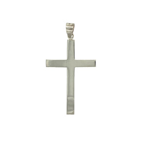 Bring timeless simplicity and elegant style to your collection with this new 925 silver plain large cross pendant, offering a clean design and classic presence—perfect for adding a meaningful touch to any look.

Design: The pendant features a sleek, minimalist cross design measuring 4.9cm long (including the bail) by 2.7cm wide. The smooth lines and understated silhouette create a versatile and refined look that pairs beautifully with any style.
