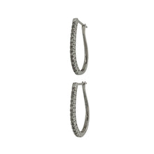 Load image into Gallery viewer, 9ct White Gold &amp; Diamond Set Hoop Earrings
