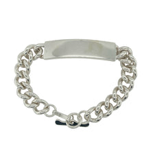 Load image into Gallery viewer, 925 Silver 8.5&quot; T Bar Identity Curb Bracelet
