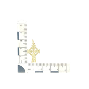 9ct Gold Patterned Celtic Cross Pendant