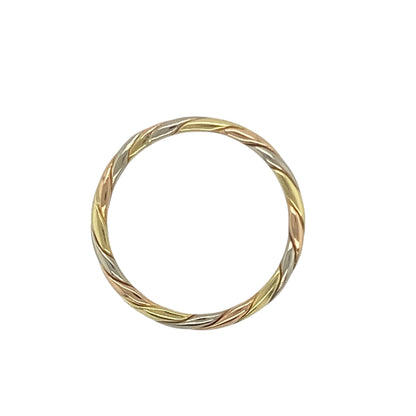18ct Gold Twisted 3mm Band Ring
