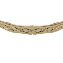 Load image into Gallery viewer, Bring graceful detail and timeless elegance to your collection with this pre-owned 9ct yellow solid gold scalloped edge patterned bangle, offering a unique finish and classic style — perfect for refined everyday wear or special occasions.

Design: This beautifully detailed bangle features a 7mm wide profile with intricate patterning and softly scalloped edges, adding texture, dimension, and a touch of vintage charm.


