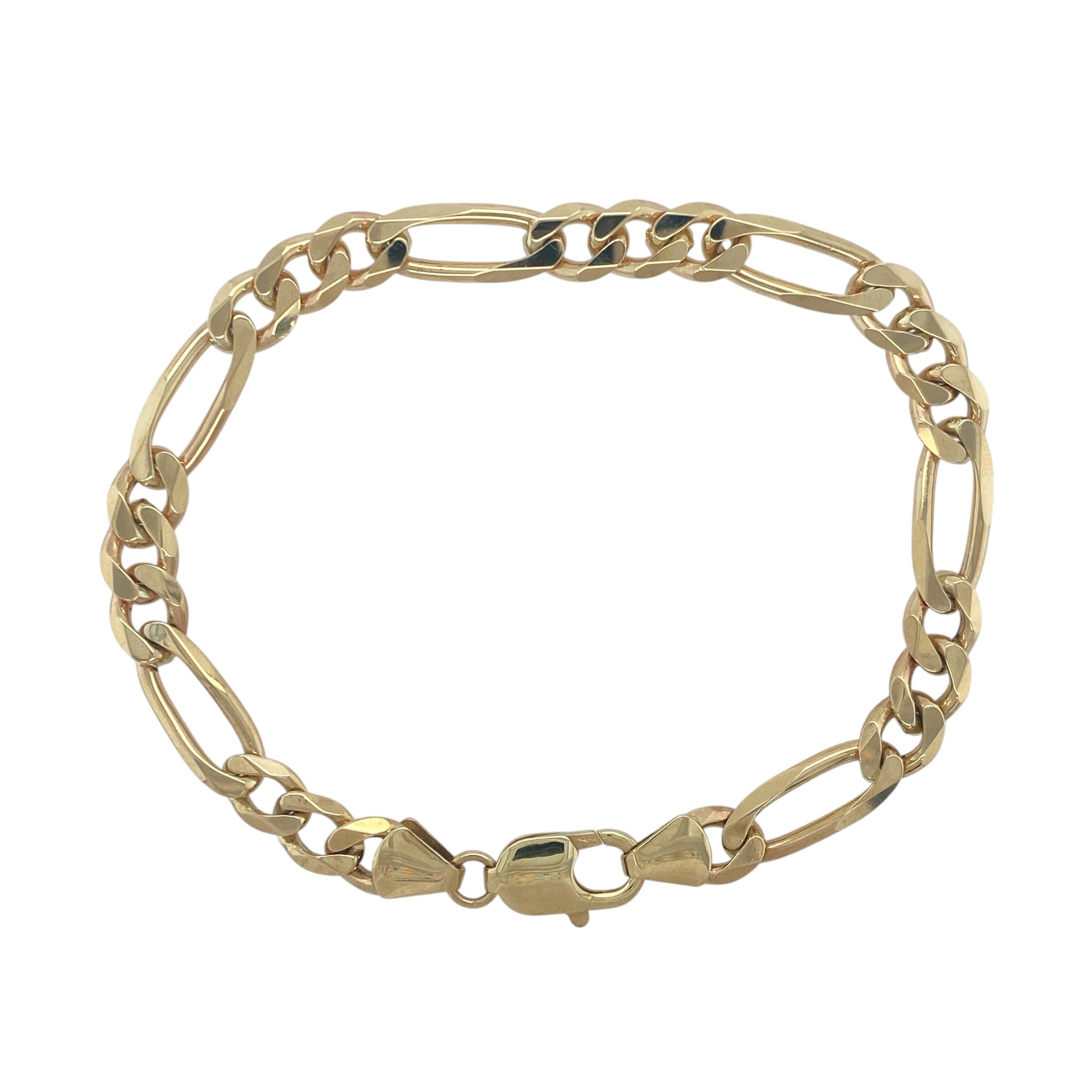 9ct Gold 9" Figaro Bracelet