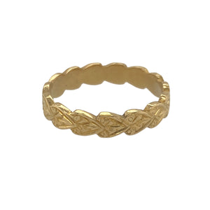 22ct Gold Patterned Band Ring