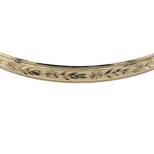 Load image into Gallery viewer, Bring timeless style and detailed elegance to your collection with this pre-owned 9ct yellow solid gold patterned bangle—a classic design with rich texture and lasting appeal.

Design: The bangle features a 5mm wide band adorned with intricate engraved patterns, creating a beautifully textured finish with vintage-inspired charm.
Material: Made from solid 9-carat yellow gold, the polished surface highlights the decorative detail and adds a warm, radiant glow.

