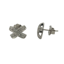 Load image into Gallery viewer, 9ct White Gold &amp; Diamond Set Kiss Stud Earrings
