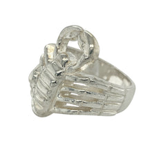 Load image into Gallery viewer, Bring fierce style and bold symbolism to your collection with this new 925 solid silver scorpion ring—a striking design with powerful detail and commanding presence.

Design: The ring features an intricately detailed scorpion spanning the 3cm high front, capturing its curved tail, pincers, and segmented body in bold, sculptural form.
Material: Made from solid 925 sterling silver, the polished and oxidised finish enhances the three-dimensional detailing and adds depth to the design.

