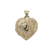 Load image into Gallery viewer, 9ct Gold Heart Flower &#39;I Love You&#39; Locket
