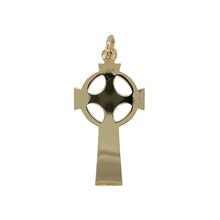 Load image into Gallery viewer, Celebrate heritage and faith with this pre-owned 9ct yellow gold Celtic cross pendant—symbolic, elegant, and rich in tradition.

Design: The pendant features a classic Celtic cross design with intricate knotwork detailing, representing eternity, unity, and spiritual connection.
Material: Made from 9-carat yellow gold, the polished finish highlights the delicate patterns and offers a warm, radiant tone.


