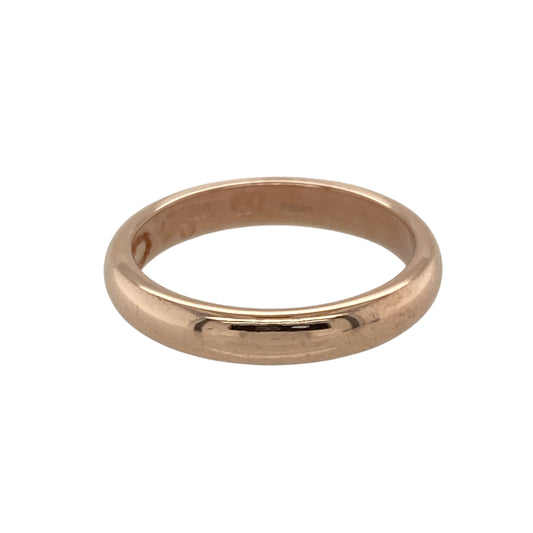 Celebrate love and tradition with this pre-owned 9ct rose gold Clogau Cariad wedding band—elegant, meaningful, and crafted with timeless sentiment.

Design: This classic 3mm band features a smooth, polished finish and the word Cariad (Welsh for “beloved”) subtly engraved inside as a symbol of enduring affection.
Material: Made from 9-carat rose gold, the band includes rare Welsh gold—renowned for its heritage and connection to love, royalty, and tradition.

