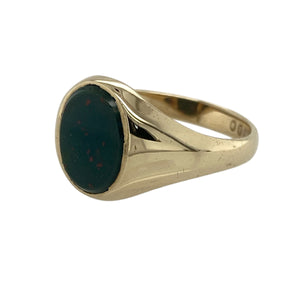 9ct Gold & Bloodstone Oval Signet Ring