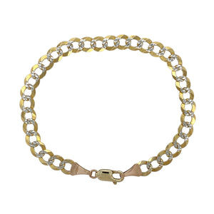9ct Gold 7.5" Patterned Curb Bracelet