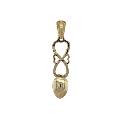 Symbolic and full of charm, this pre-owned 9ct yellow gold Welsh Celtic lovespoon pendant carries a heartfelt message in a traditional design—perfect for meaningful gifting or everyday wear.

Design: The pendant features a classic Celtic lovespoon design, representing love, friendship, and commitment, with intricate detailing in a slender form.
Material: Made from 9-carat yellow gold, the polished finish enhances the fine craftsmanship and gives the pendant a warm, elegant glow.
