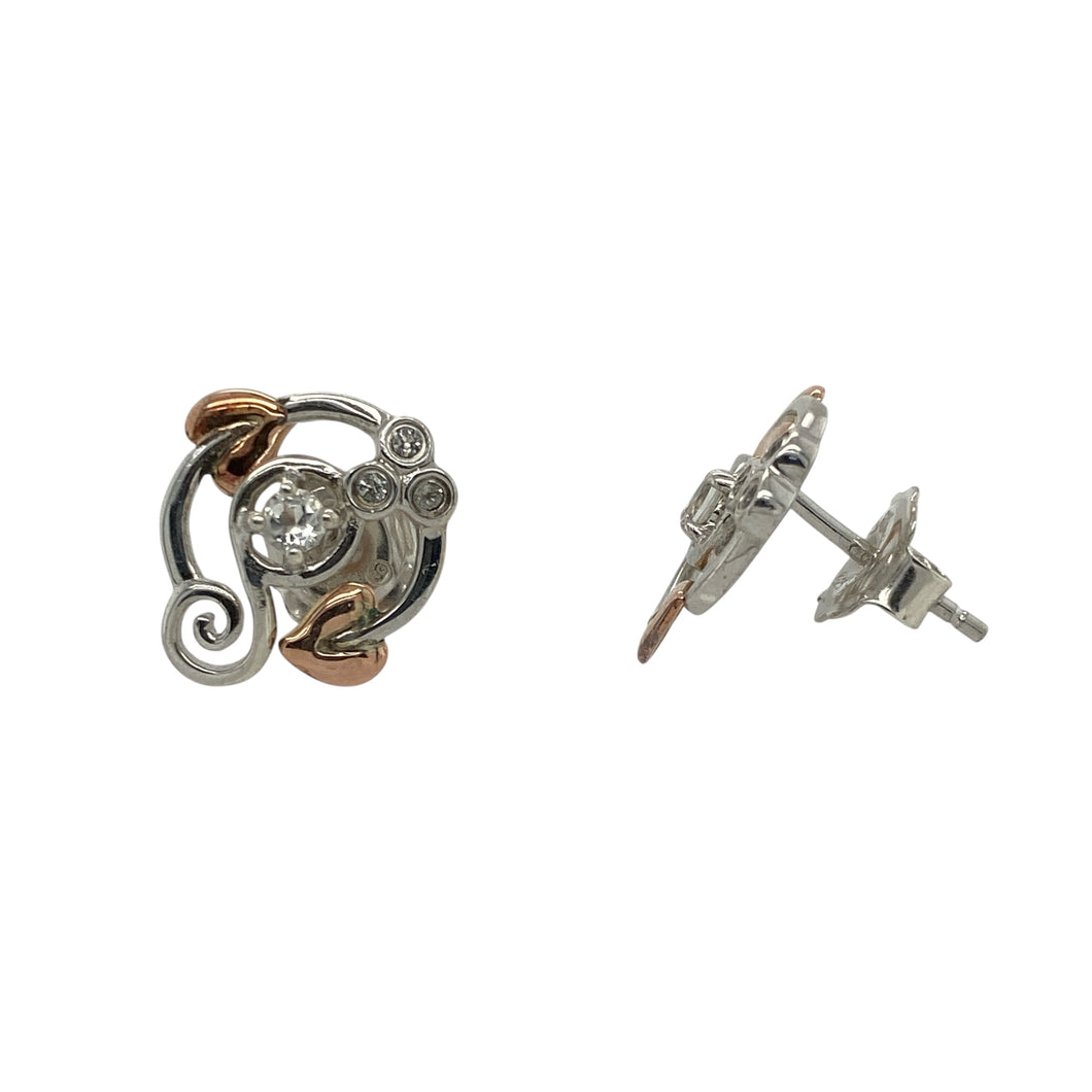 925 Silver & White Topaz Set Clogau Tree of Life Stud Earrings