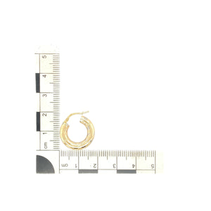 9ct Gold Stripe Patterned Hoop Creole Earrings