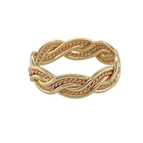 9ct Welsh Gold Twisted Lovers Weave Band Ring