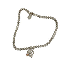 Load image into Gallery viewer, 925 Silver &amp; White Topaz Set Clogau Stretchy Beaded Bracelet
