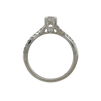 18ct White Gold & Diamond Set Solitaire Ring