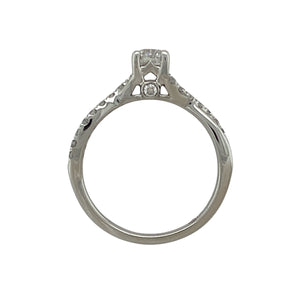 18ct White Gold & Diamond Set Solitaire Ring