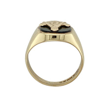 Load image into Gallery viewer, 9ct Gold &amp; Onyx Set Masonic Signet Ring
