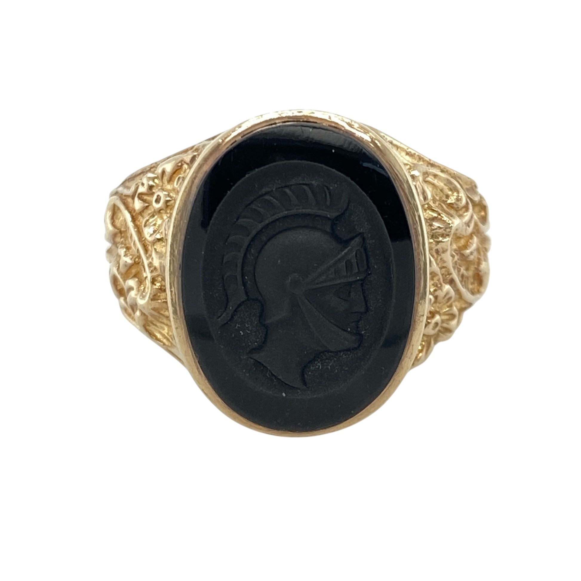 9ct Gold & Onyx Centurion Set Oval Signet Ring