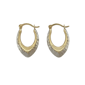 9ct Gold Patterned Creole Earrings
