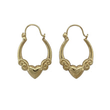 Load image into Gallery viewer, 9ct Gold Heart Oval Creole Earrings

