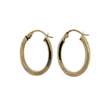 Load image into Gallery viewer, 9ct Gold Greek Key Oval Creole Earrings
