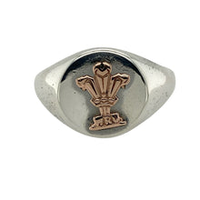 Load image into Gallery viewer, 925 Silver Clogau Three Feathers Oval Signet Ring
