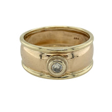 Load image into Gallery viewer, 9ct Gold &amp; Diamond Set Wide Band Ring
