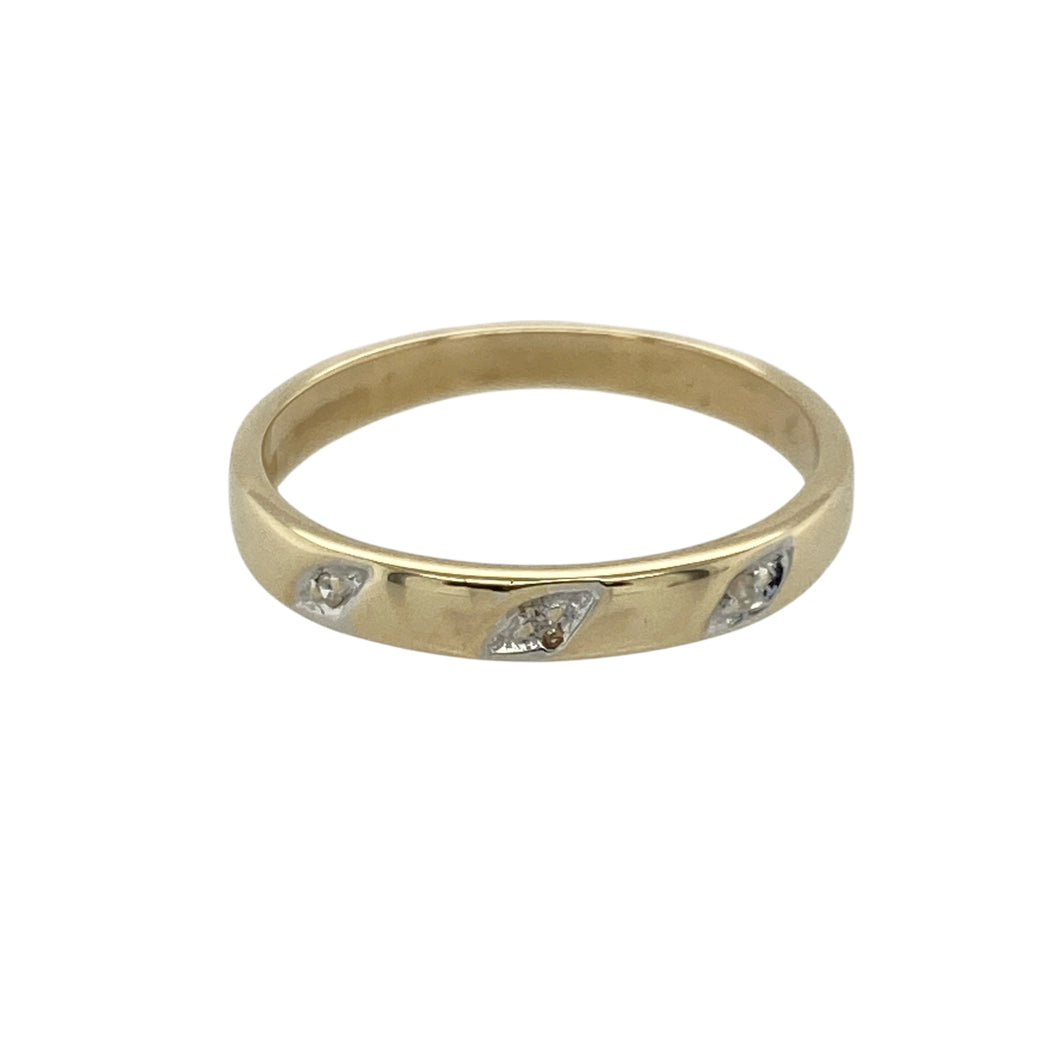 9ct Gold & Diamond Set Band Ring