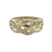 Load image into Gallery viewer, 9ct Gold &amp; Diamond Set Celtic Weave Ring
