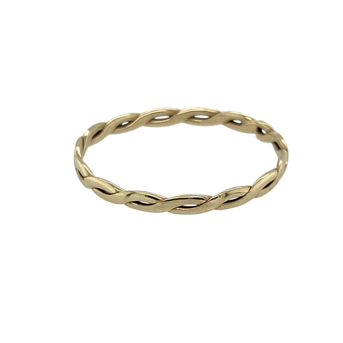 9ct Gold Weave Plaited Band Ring