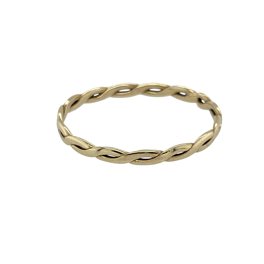 9ct Gold Weave Plaited Band Ring