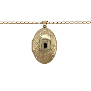 Bring sentimental charm and timeless elegance to your collection with this pre-owned 9ct yellow gold oval flower patterned locket on an 18" open curb chain—perfect for keeping cherished memories close.

Design: The necklace features a 4cm long oval locket, including the bail, adorned with a delicate engraved flower pattern for a romantic touch.
Material: Made from 9-carat yellow gold, the polished finish enhances the warm tone and intricate detailing of the locket and chain.

