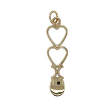 Load image into Gallery viewer, Bring romantic symbolism and cultural charm to your collection with this pre-owned 9ct yellow gold Welsh double heart lovespoon pendant—perfect for celebrating love and heritage.

Design: The pendant features a traditional lovespoon motif with two interlinked hearts, symbolising unity and affection.
Material: Made from 9-carat yellow gold, the polished finish enhances the warm tone and highlights the intricate detailing.

