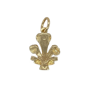 Bring heritage pride and elegant design to your collection with this pre-owned 9ct yellow gold Welsh three feathers pendant—perfect for those who appreciate meaningful symbols with cultural significance.

Design: The pendant features the iconic Prince of Wales three feathers emblem, finely detailed for a refined and recognisable look.
Material: Made from 9-carat yellow gold, the polished finish enhances the warm tone and highlights the intricate craftsmanship.
